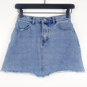 J. Galt Brandy Melville Size S (25W) A-line Mini Denim Skirt Blue
